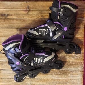 Kids Black and Purple Inline Skates‎